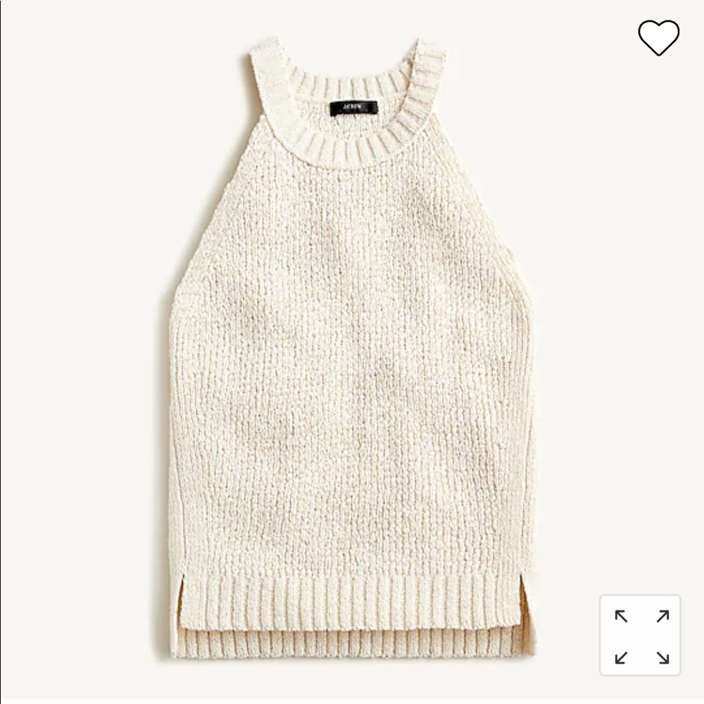 J.Crew High-neck Sweater Tank - Antique White